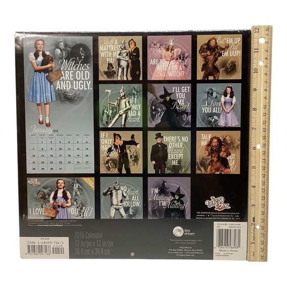 The Wizard Of Oz‎ 16-Month 2018 Calendar With Bonus Downloadable Wallpaper #2 - Picture 3 of 5